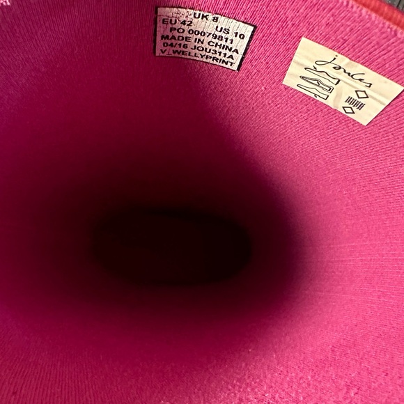 Women’s Joules Size 10 Welly-Print Tall Pink Floral Rain Boots - Picture 12 of 13